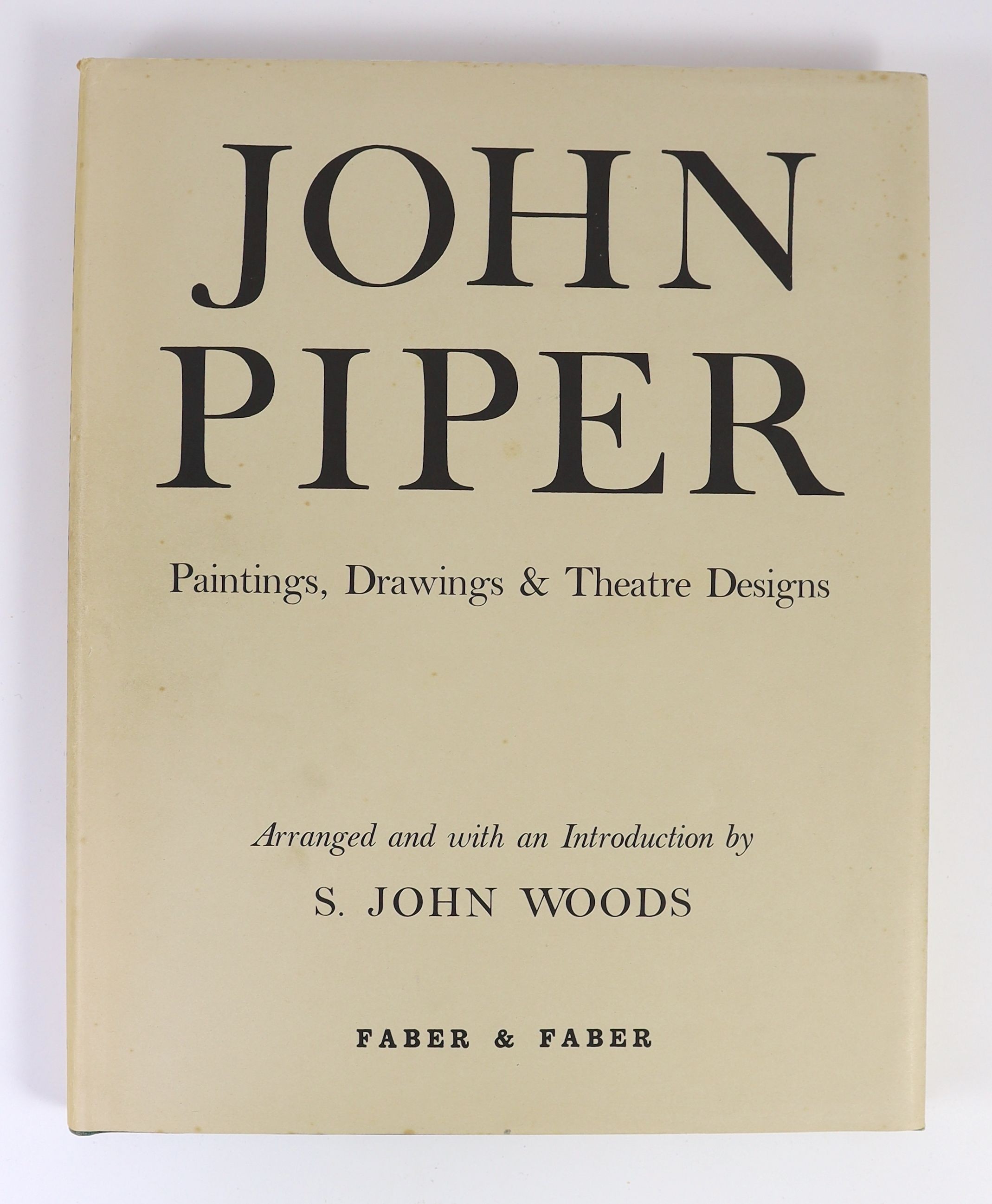 Piper, John - Paintings, Drawings & Theatre Designs, 1st edition, one of 50 with signed, hand-coloured aquatint frontispiece, 4to, green buckram gilt, with unclipped d/j, Faber & Faber, London, 1955, in slip case.